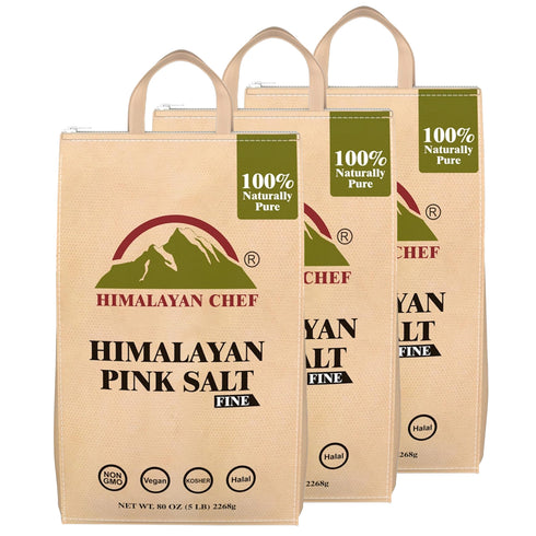 Himalayan Chef Pink Salt Fine - 5 lbs Bag | Pack of 3